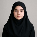 سن دختر نوجوان باشد رنگ مقنعه  مشکی کن