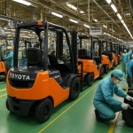 Toyota Forklift production line in japan