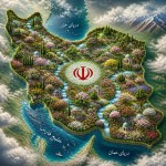 تصویر نقشه ایران که گلستانی در غایت زیبایی است